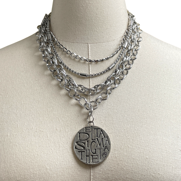Delta Classic Beat Necklace DELTA Necklaces Cerese D, Inc. Silver Funky  