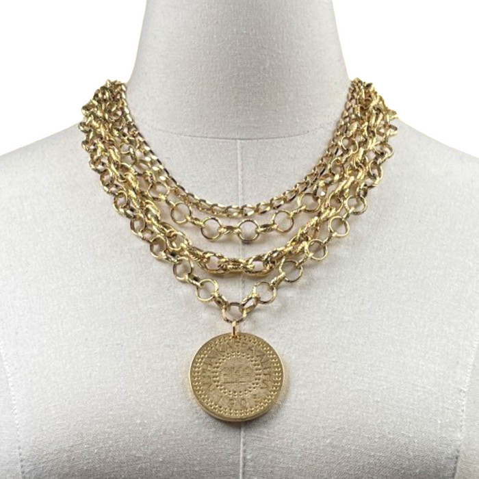 AKA Classic Beat Necklace AKA Necklaces Cerese D, Inc. Gold  