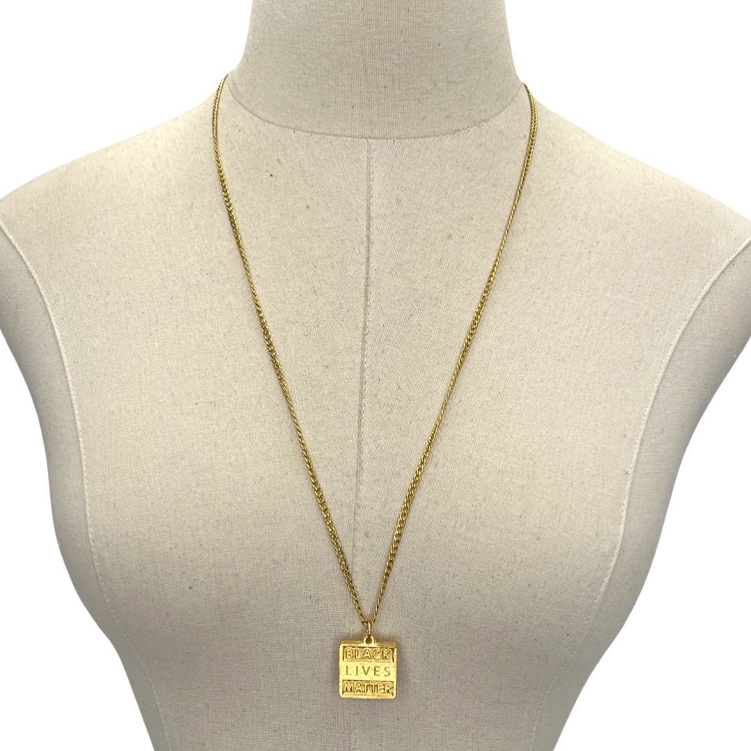 Bombarding Compaction Necklace Black Excellence Cerese D, Inc. Gold  