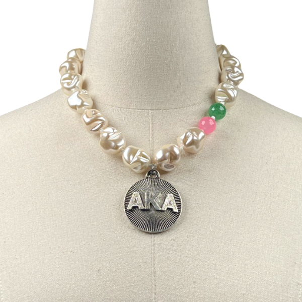 AKA Miami Faux Pearl Necklace AKA Necklaces Cerese D, Inc. Silver  