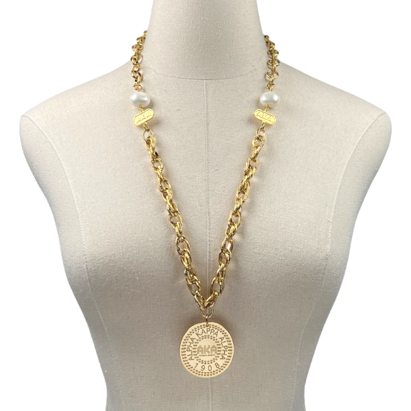 AKA Classic Brand Chain Necklace AKA Necklaces Cerese D, Inc. Gold  