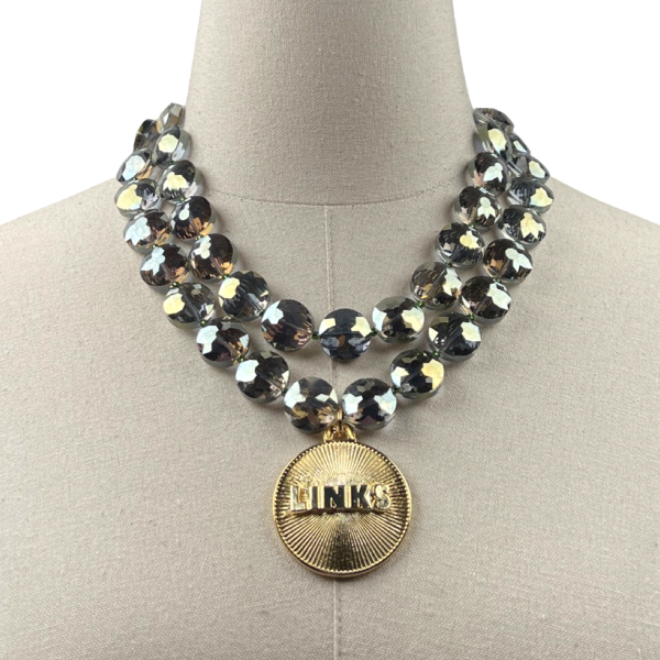 Links Flor Iridescent Crystal Necklace LINKS Necklaces Cerese D, Inc. Gold  