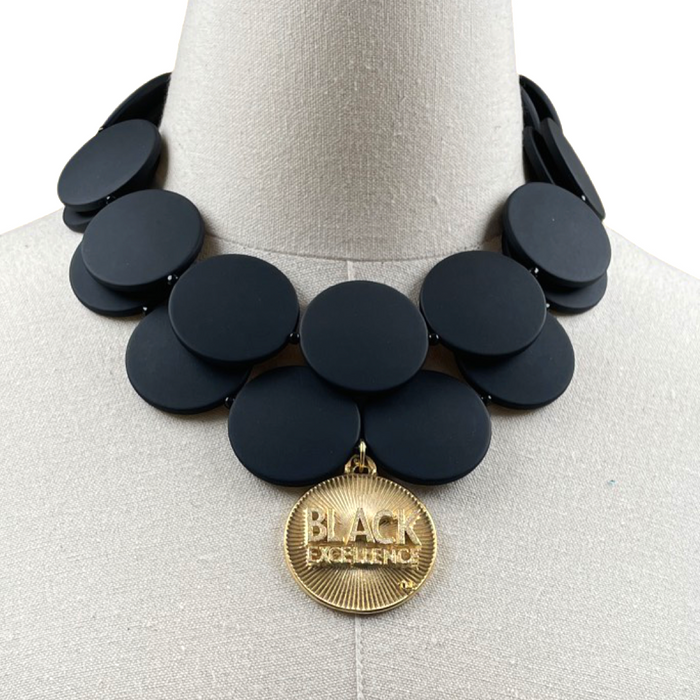 Windfall Salute Necklace Black Excellence Cerese D, Inc. Gold  