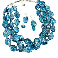 Maya Blue Necklace Necklaces Cerese D, Inc. Silver  