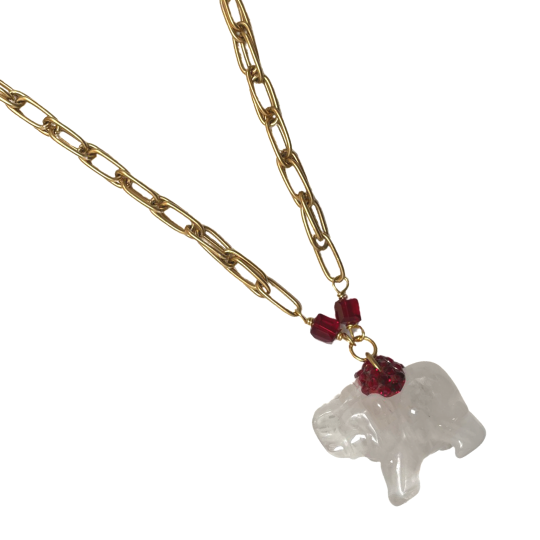 Delta Swarovski Crystal Embellished Elephant Necklace Delta Necklace Cerese D, Inc.   