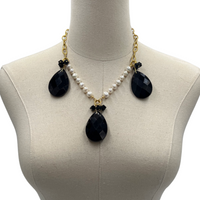 Sublime Beauty Necklace Necklaces Cerese D, Inc. Gold Black 