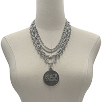 Black Classic Beat Necklace Black Excellence Cerese D, Inc. Silver  