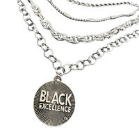 Black Classic Beat Necklace Black Excellence Cerese D, Inc.   