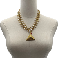 DST Gilded Pyramid Necklace Delta Necklaces Cerese D, Inc.   
