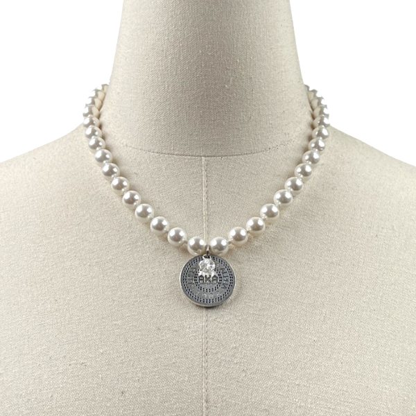 AKA Classic Pearl 10 Necklace AKA Necklaces Cerese D Jewelry Silver Modern 