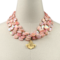 AKA Pink Tea Necklace AKA Necklaces Cerese D, Inc. Gold  