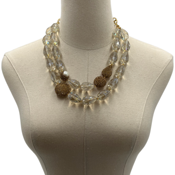 Clarion Beige Necklace Necklaces Cerese D, Inc.   