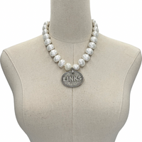 Links Classic Pearl Single Necklace LINKS Necklaces Cerese D Silver Oval 