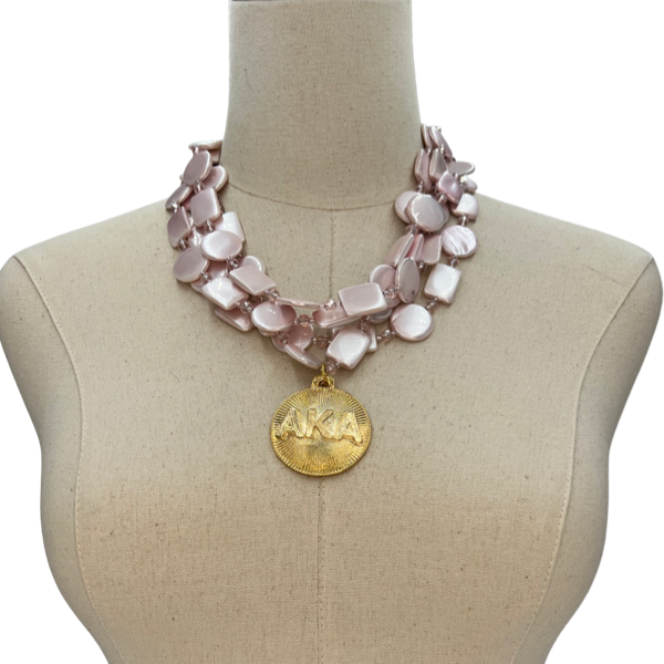 AKA Pink Tint Necklace AKA Necklaces Cerese D, Inc. Gold  