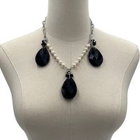 Sublime Beauty Necklace Necklaces Cerese D, Inc. Silver Black 