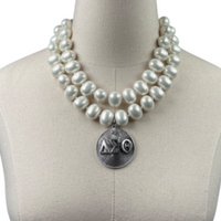 Delta Classic Pearl Double Necklace DELTA Necklaces Cerese D Jewelry Silver Radiant DBL 