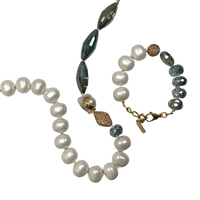 Verdell Green Iridescent Pearl Necklace LINKS Necklaces Cerese D, Inc.   