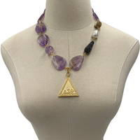 Delta Purple Chuckle Necklace DELTA Necklaces Cerese D, Inc. Gold  