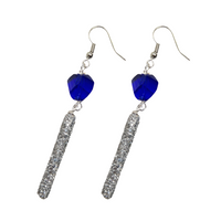 Blue & Pave Sticks Earrings Earrings Cerese D, Inc.   