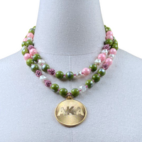AKA Pink Begonia Necklace AKA Necklaces Cerese D, Inc. Gold  