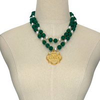 Links Green Blade Necklace LINKS Necklaces Cerese D, Inc. Gold  