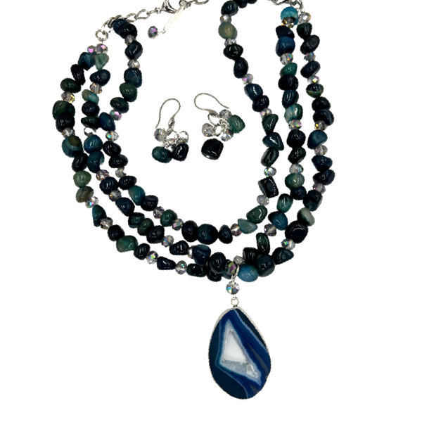 Navy Turq Necklace  Cerese D, Inc.   