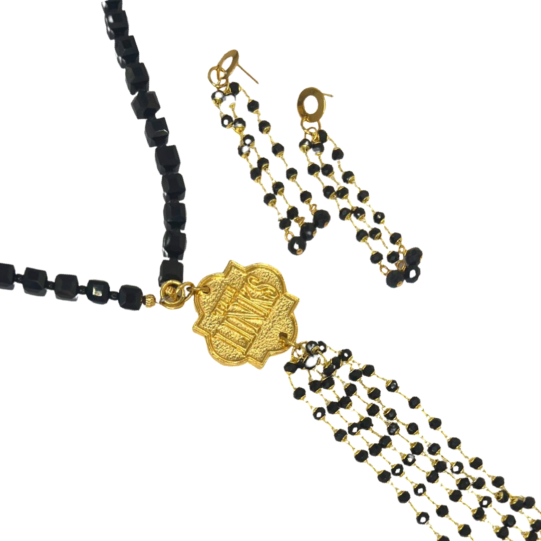 Links Black Tie Necklace LINKS Necklaces Cerese D, Inc.   