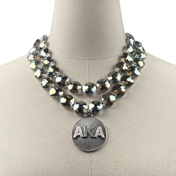 AKA Flor Iridescent Crystal Necklace AKA Necklaces Cerese D, Inc. Silver  