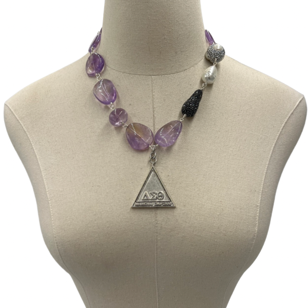 Delta Purple Chuckle Necklace DELTA Necklaces Cerese D, Inc. Silver  