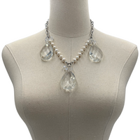 Sublime Beauty Necklace Necklaces Cerese D, Inc. Silver Clear 