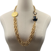 AKA Stunning Wood Chain Necklace AKA Necklaces Cerese D, Inc. Gold  