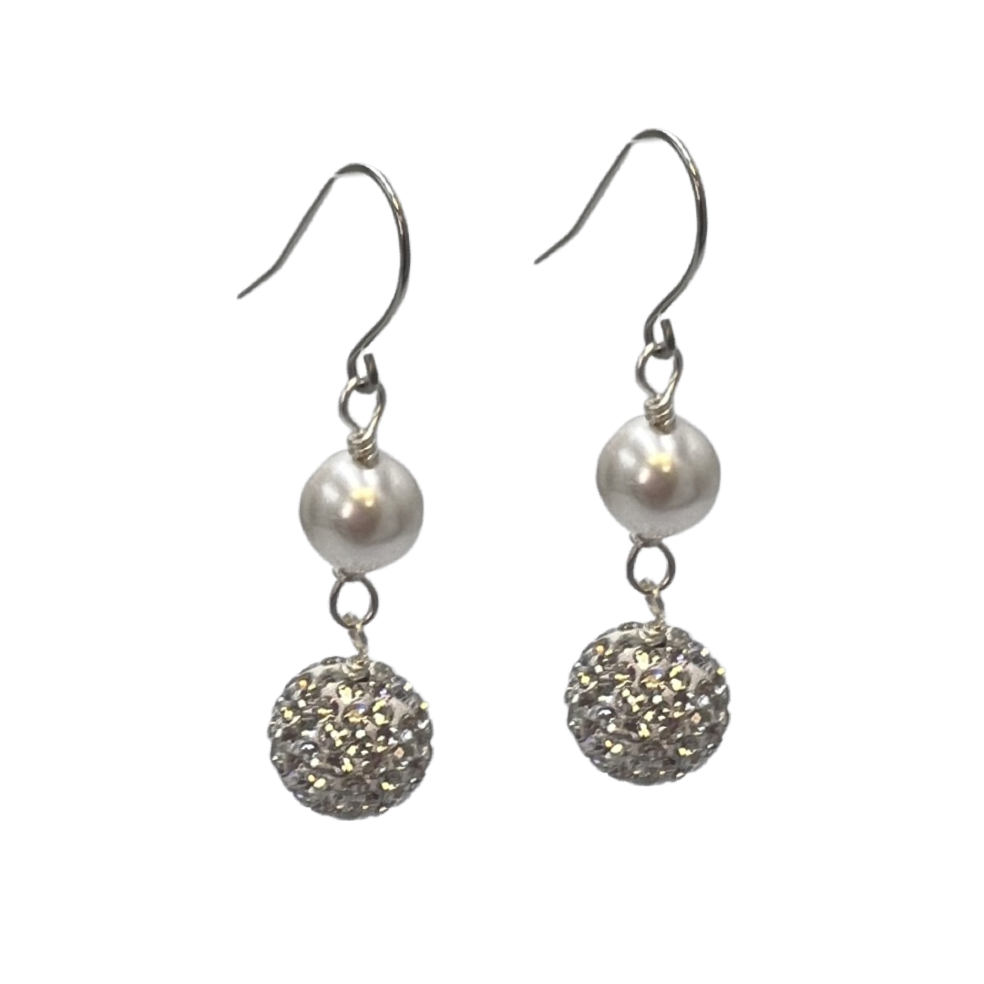 Pearl Spark Earring Earrings Cerese D, Inc. Silver  