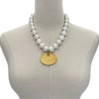 Links Classic Pearl Single Necklace LINKS Necklaces Cerese D Gold Oval 