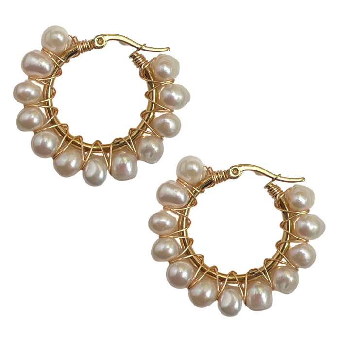 Blushing Darling Earrings Hoops Cerese D, Inc. Gold  