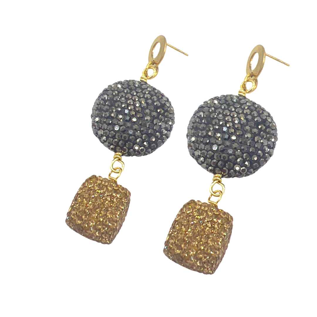 Night Golden Jet Earring Earrings Cerese D, Inc.   