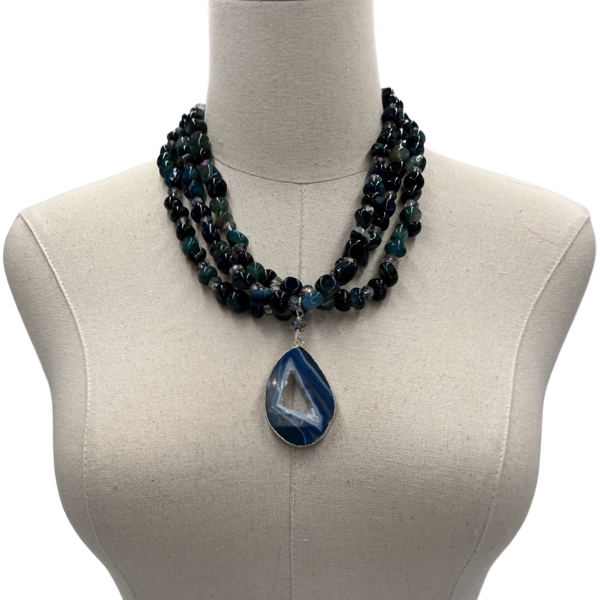 Navy Turq Necklace  Cerese D, Inc.   