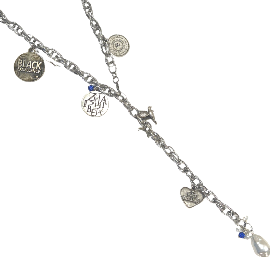 Zeta Charm Lariat Necklace Zeta Necklace Cerese D, Inc.   