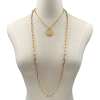 AKA Alluring Ivy Paper Clip Necklace Set AKA Necklaces Cerese D, Inc. Gold  