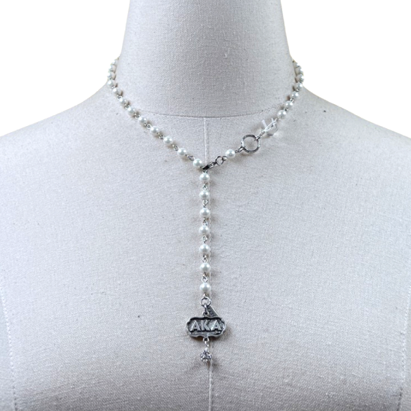 AKA Refined Madrid Pearl Necklace AKA Necklaces Cerese D, Inc. Silver  