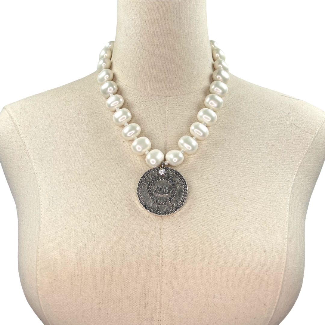 Zeta Classic Pearl Single Necklace Zeta Necklace Cerese D Jewelry Modern  