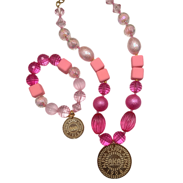 AKA Pink Ombre Necklace Set AKA Necklaces Cerese D, Inc.   