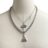 Delta Siamese Necklace DELTA Necklaces Cerese D, Inc. Silver  