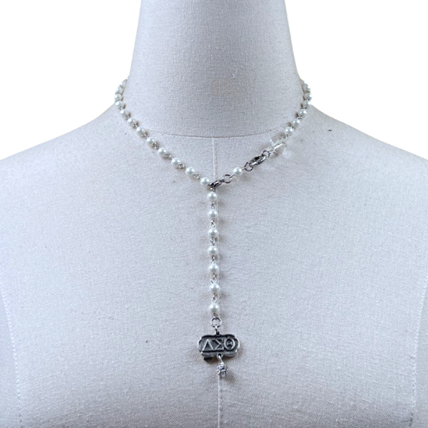DST Refined Madrid Pearl Necklace DELTA Necklaces Cerese D, Inc. Silver  