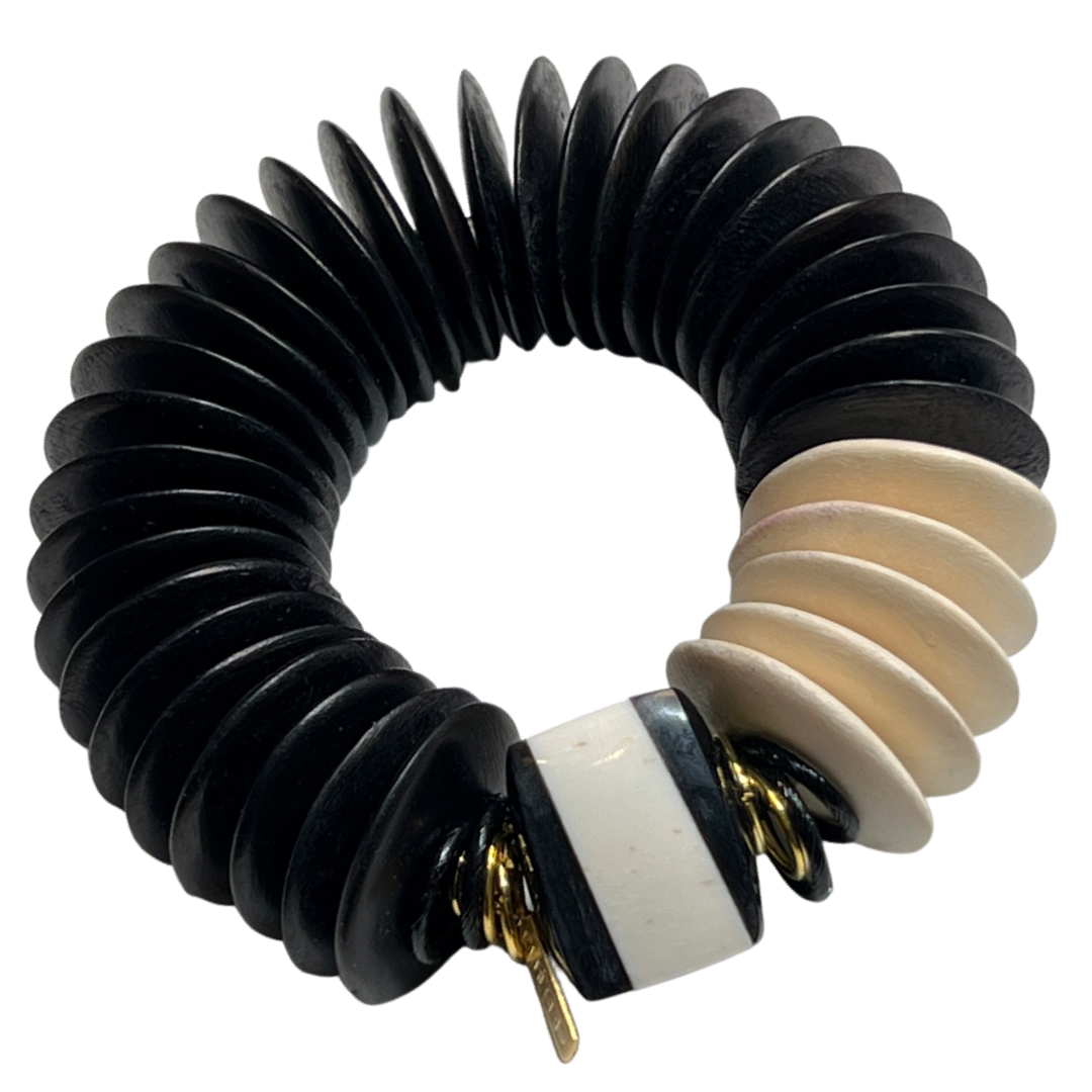Pyramid Lock Bracelet Bracelets Cerese D, Inc. Black Discs / Gold  