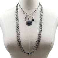C15223 Dainty DELTA Necklaces Cerese D, Inc. Black  