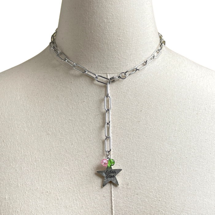 AKA Silver Star Lariat Necklace AKA Necklaces Cerese D, Inc.   
