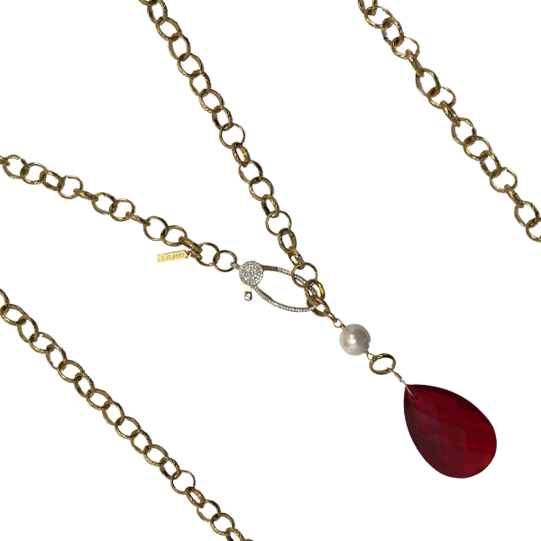 Delta Fortitude Teardrop Chain Necklace DELTA Necklaces Cerese D, Inc.   