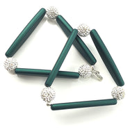 Driven Emerald Bracelet Set Bracelets Cerese D, Inc. Silver  
