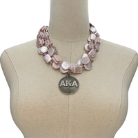 AKA Pink Tint Necklace AKA Necklaces Cerese D, Inc. Silver  