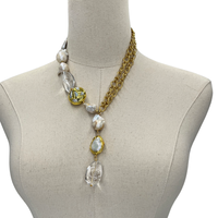 Boulder Pearl Necklace Necklaces Cerese D, Inc. Gold B 